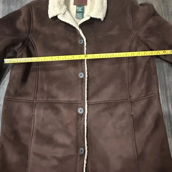 Lauren Ralph Lauren Brown Teddy Jacket with Sherpa Lining - Picture 6 of 7